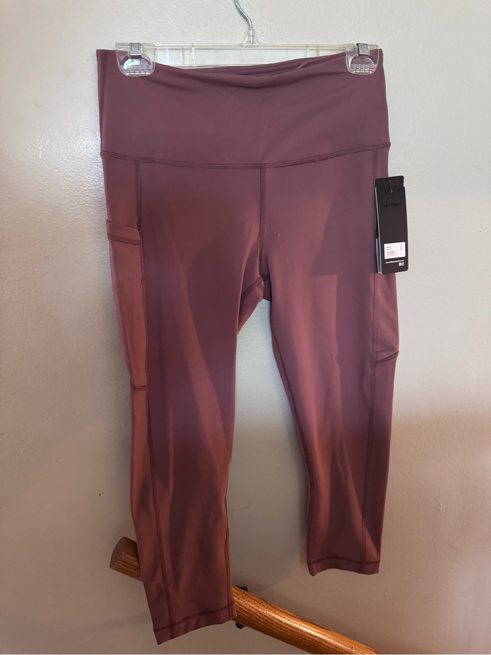 90Degree high-Waist Mauve/clay Active Leggings with Side Pockets